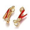 Brass Micro Pave Clear Cubic Zirconia Stilettos Pendants ZIRC-B002-35G-3