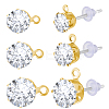 30Pcs Clear Cubic Zirconia Stud Earring Findings EJEW-BBC0002-09-1