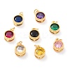 Real 18K Gold Plated Brass Inlaid Cubic Zirconia Charms ZIRC-L100-081G-1