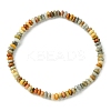 Natural Crazy Agate Flat Round Beaded Stretch Bracelets for Women BJEW-JB09717-04-1