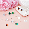 50Pcs Flat Round 304 Stainless Steel Stud Earring Settings STAS-BBC0005-84D-4