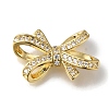Rack Plating Brass Micro Pave Clear Cubic Zirconia Connector Charms KK-G500-07G-1