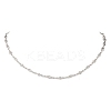 304 Stainless Steel Cross Rhombus Link Chain Necklaces NJEW-JN05651-3