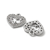 Brass Micro Pave Clear Cubic Zirconia Charms KK-H460-49P-2
