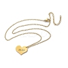 304 Stainless Steel Number 11:11 Pendant Necklaces NJEW-NH0002-01G-01-2