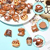 24Pcs 6 Styles Coffee Theme Opaque Resin Pendants RESI-YW0006-18-2