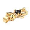 Brass Clear Cubic Zirconia Pendants ZIRC-J025-81G-03-2