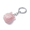 Natural Rose Quartz Keychains KEYC-P011-03P-10-3