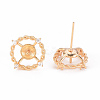 Brass Micro Pave Clear Cubic Zirconia Stud Earrings Findings KK-T062-122G-NF-3