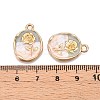 Rack Plating Alloy Enamel Pendants ENAM-N056-409A-3