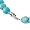 Dyed Synthetic Turquoise Flat Round Graduated Beaded Necklaces NJEW-P279-02B-3