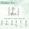 60Pcs 6 Styles Cat Alloy Pendant Decorations HJEW-GO00223-2