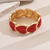 Classic Heart Alloy Enamel Hinged Bangles for Women EM9896-1-1