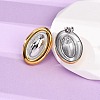 304 Stainless Steel Two Tone Oval Stud Earrings for Women LS-EJEW-A136-01A-GP-3