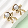 201 Stainless Steel ABS Plastic Pearl Stud Earrings EJEW-Z151-13G-04-1