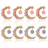 8Pcs 2 Colors Glass Seed Beads & Resin Pendants PALLOY-CA00039-1