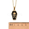 Halloween Theme 304 Stainless Steel Black Enamel Coffin with Skull Pendant Necklaces for Men NJEW-Z090-01G-3
