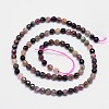 Faceted Round Natural Tourmaline Bead Strands G-I162-03-4mm-2