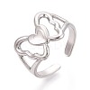 Adjustable 304 Stainless Steel Cuff Rings for Women RJEW-N052-13P-1