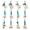 Shell & Synthetic Turquoise Pendant Deocration HJEW-TAC0057-2