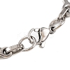201 Stainless Steel Oval & Horse Eye Link Chain Bracelets BJEW-B078-104GP-3