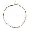 Glass Beaded Necklaces NJEW-JN04661-5