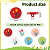 60Pcs 6 Colors 1-Hole Spray Painted ABS Plastic Buttons BUTT-PH0001-65B-2