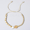 Vintage Gemstone & Brass & Natural Shell Beads Braided Bead Bracelets for Women RT0028-3-1
