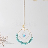 Electroplate Glass Teardrop Window Hanging Suncatchers LS-DJEW-PW0008-13C-1