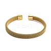 304 Stainless Steel Wire Mesh Cuff Bangles for Women BJEW-D022-01C-G-1