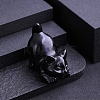 Natural Obsidian Carved Cat Statue PW-WG44631-10-1