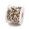 ABS Imitation Pearl & 304 Stainless Steel Beads Link Chains CHS-K021-07G-03-2