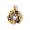 304 Stainless Steel Micro Pave Cubic Zirconia Pendants STAS-OY008-74G-1