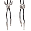 2Pcs 2 Styles Adjustable Vintage PU Leather Bolo Tie NJEW-GF0001-10AS-1