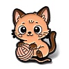 Cat Playing Yarn Ball Enamel Pins JEWB-I055-05EB-08-1