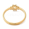Ion Plating(IP) 304 Stainless Steel Flower Adjustable Ring for Women RJEW-M149-03G-2