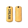 Tibetan Style Alloy Rectangle with Word Dream Pendants LS-TIBEP-Q043-065AG-RS-1