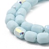 Frosted Imitation Jade Glass Beads Strands GLAA-P058-08A-03-3