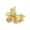 Rack Plating Brass Micro Pave Clear Cubic Zirconia Pendants KK-H473-16G-2