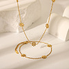 Elegant 304 Stainless Steel Daisy Link Chain Necklaces and Bracelets Sets for Women EE7355-1-1