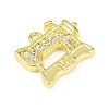 Brass Micro Pave Clear Cubic Zirconia Pendants KK-L238-20G-2
