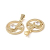Brass Micro Pave Cubic Zirconia Pendants ZIRC-F134-26G-01-3