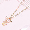 304 Stainless Steel Letter Pendant Necklaces NJEW-LP0001-52W-G-3