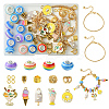 DIY Ice Cream Alloy Enamel & Rondelle Resin European Style Bracelet Making Kits DIY-FS0007-25-1