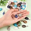 50Pcs Natural & Synthetic Mixed Gemstone Pendants G-TA0001-47-5