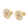 Flower Clear Cubic Zirconia Studs Earrings EJEW-K289-08G-2