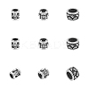 9Pcs 3 Styles Halloween Stainless Steel Beads STAS-UN0059-63-1