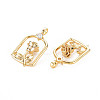 Rack Plating Brass Micro Pave Clear Cubic Zirconia Pendants KK-S360-164-2