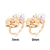 Flower Brass Micro Pave Clear Cubic Zirconia Cuff Ring Settings KK-T076-71G-4