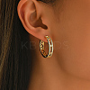 Hollow Brass Clear Cubic Zirconia Hoop Earrings OV8801-3